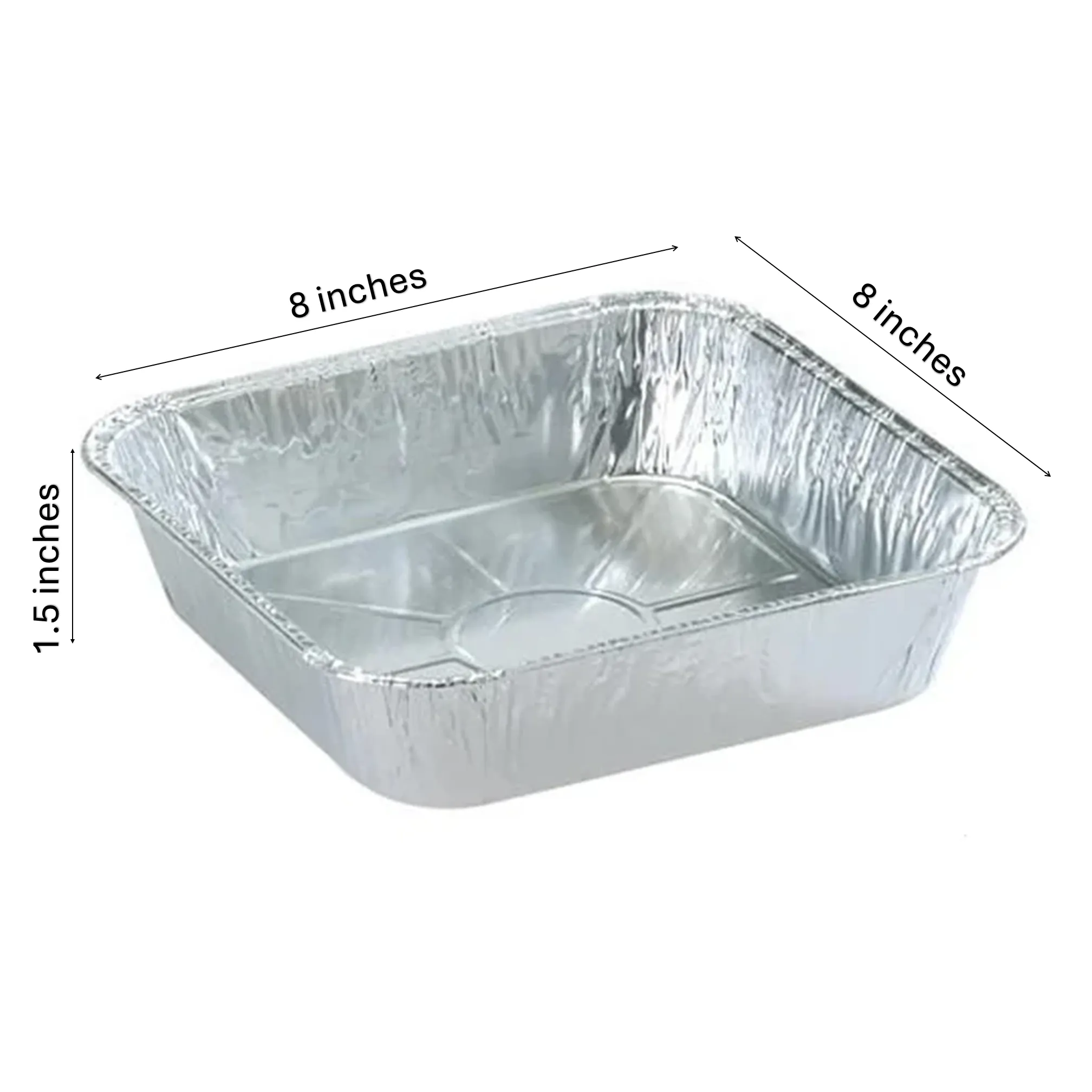*WHOLESALE* Disposable Aluminum 8" Square shallow Cake Baking Pan | 500 ct/case