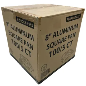 *WHOLESALE* Disposable Aluminum 8" Square shallow Cake Baking Pan | 500 ct/case