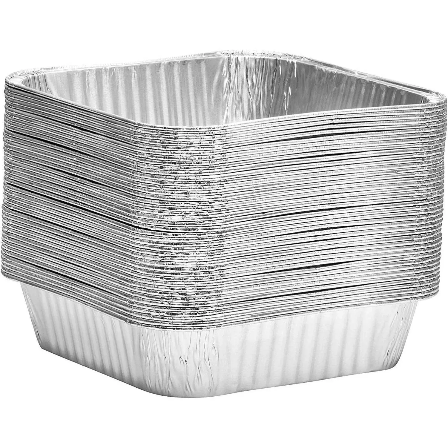 *WHOLESALE* Disposable Aluminum 8" Square shallow Cake Baking Pan | 500 ct/case