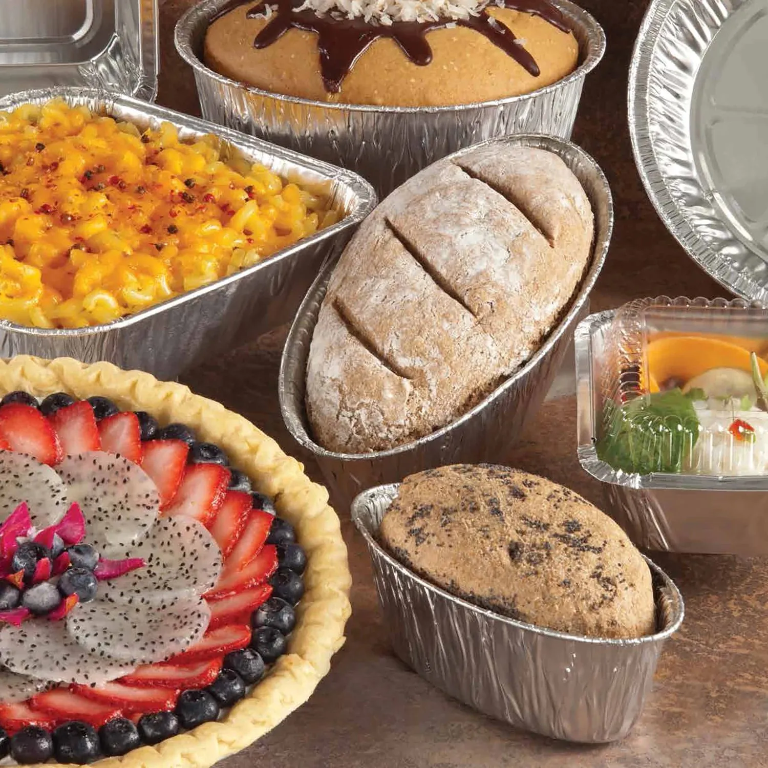 *WHOLESALE* Disposable Aluminum 8" Square shallow Cake Baking Pan | 500 ct/case