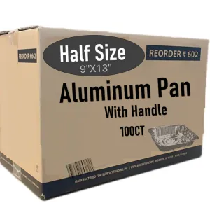 *WHOLESALE* Disposable Aluminum 9X13 inches Half Size Pans with  Handle Rack