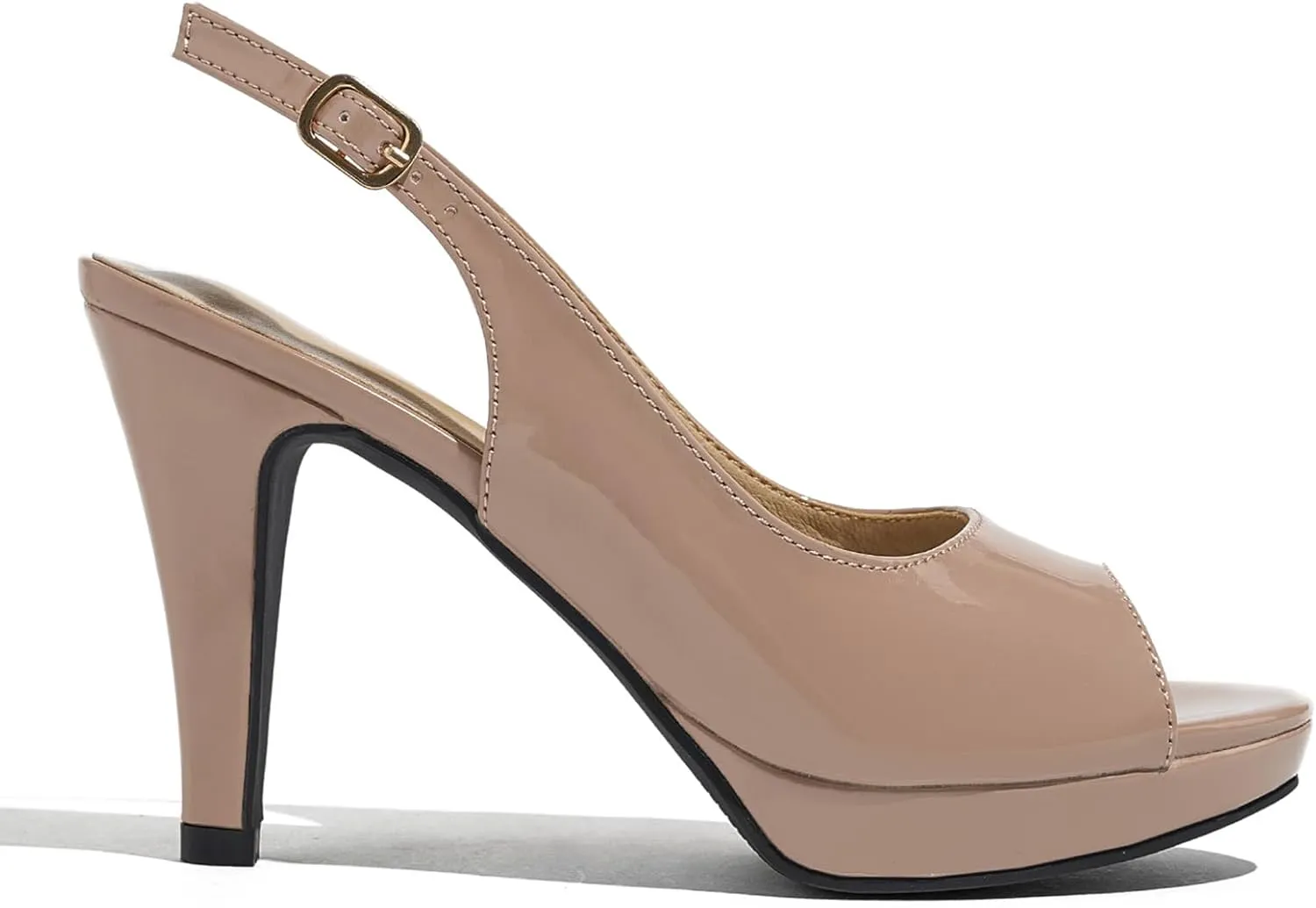 Womens Sexy High Heels Peep Toe Ankle Strap Platform Block Slingback Dress Pumps Shoes for Women