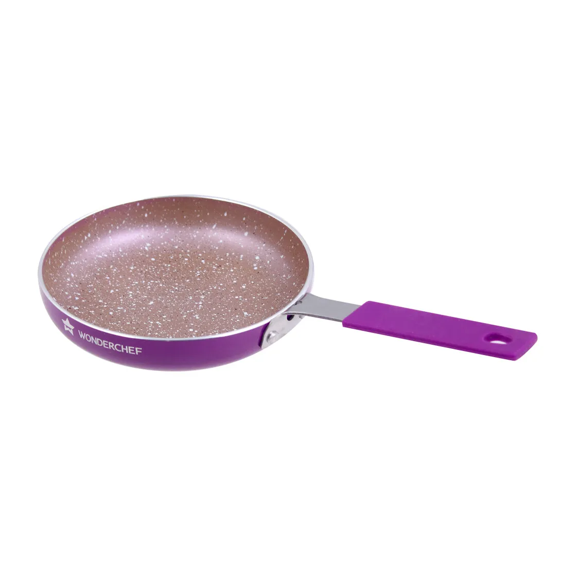 Wonderchef Renewed Royal Velvet Non-stick 14cm Fry Pan | Soft Touch Handle | Virgin Grade Aluminium | 3mm Thick | PFOA/Heavy Metals Free